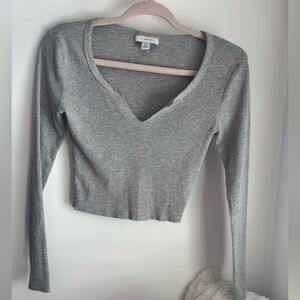 TopShop Notch neck long sleeve 🩶